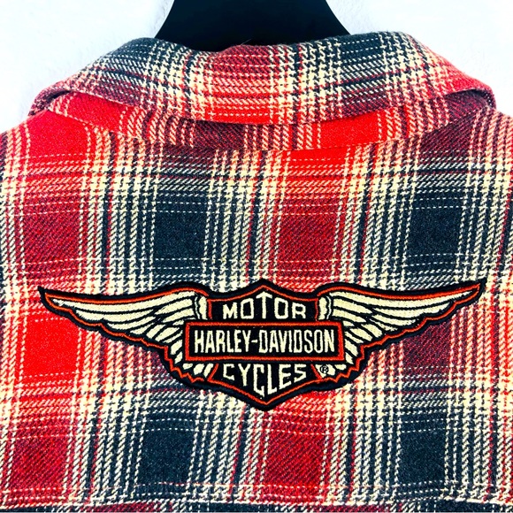 HarleyDavidson Shirts Vintage Harleydavidson Plaid Long Sleeve Biker Shirt Large Tall Euc